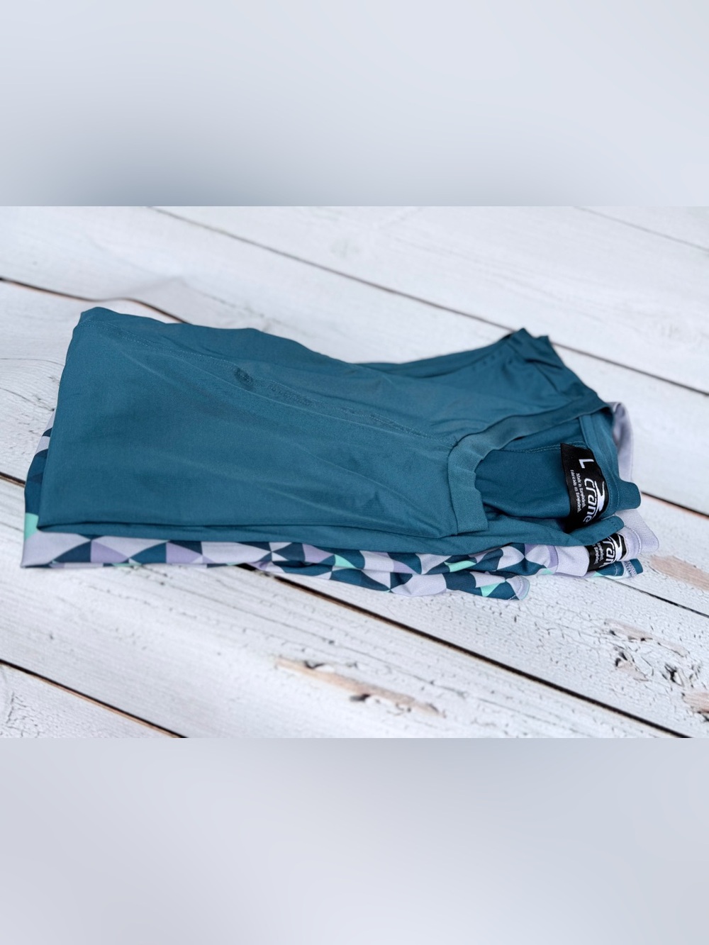 Crane Performance Tee in Light Teal with Mint Accents